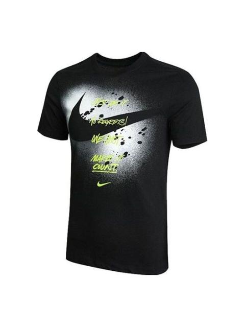 Nike Nike M Nk Graphic Ss Tee Large Alphabet Printing Sports Short Sleeve Black DJ5218-010