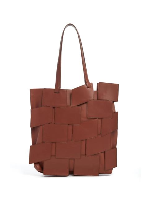 GABRIELA HEARST Laquered Patchwork Tote Bag in Cognac Leather