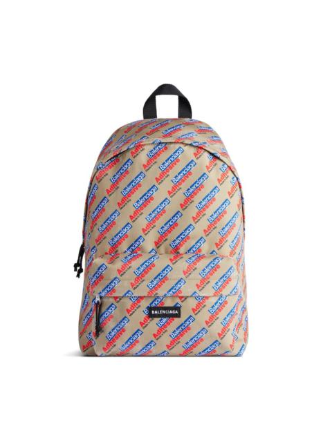 BALENCIAGA Men's Explorer Backpack  in Beige/red/blue