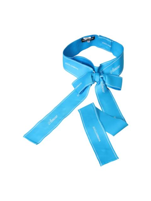 Dolce & Gabbana BLUE POLYESTER WIDE WAIST BELT