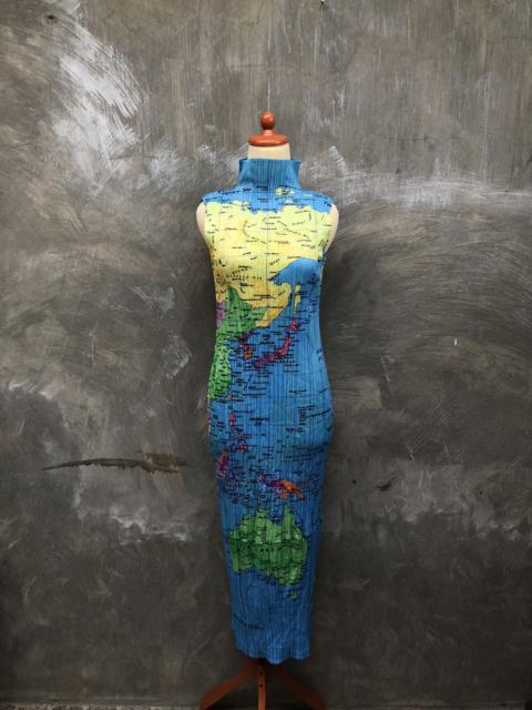 希少・未使用級　PLEATS 地図　Map柄　マキシ丈　ワンピース PLEASE