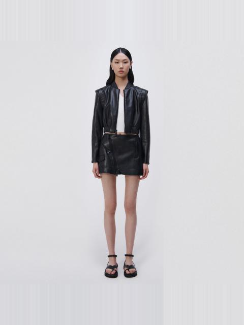 Doreen Vegan Leather Bomber Jacket