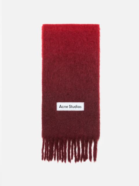 Acne Studios Mohair dip dye scarf - Red