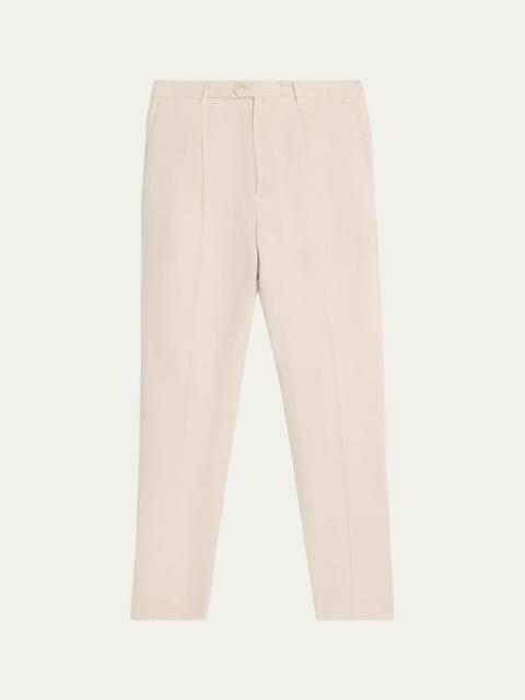 Brunello Cucinelli Men's Wool Straight-Leg Pleated Pants