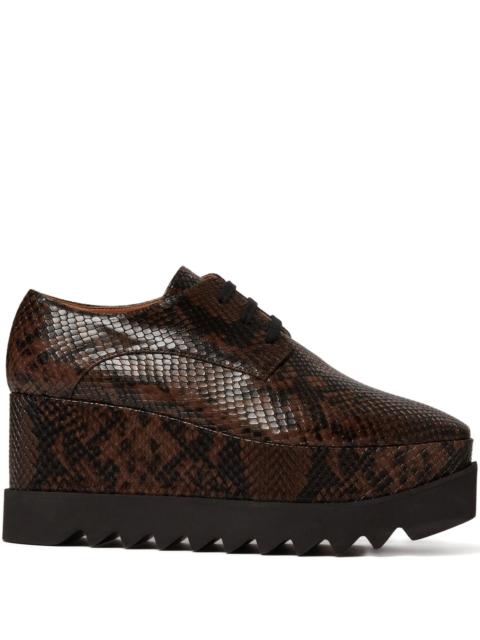 Stella McCartney Stella Mccartney 80mm Elyse Snakeskin-effect Platform Derby Shoes