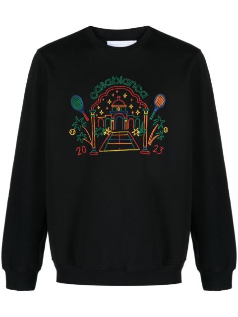 CASABLANCA Rainbow Crayon Temple organic-cotton sweatshirt