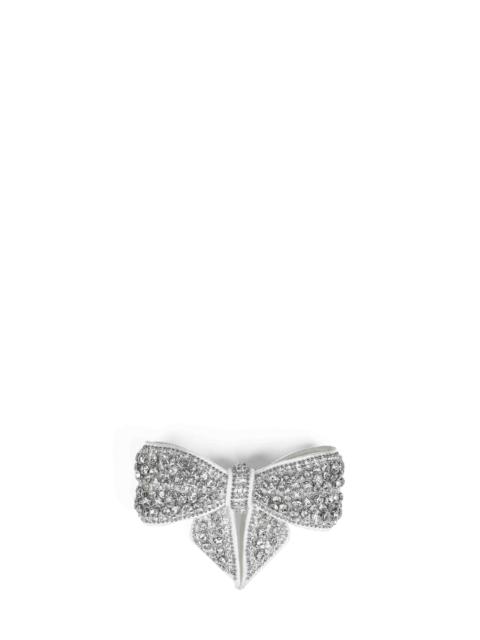 self-portrait White crystal bow hair clip