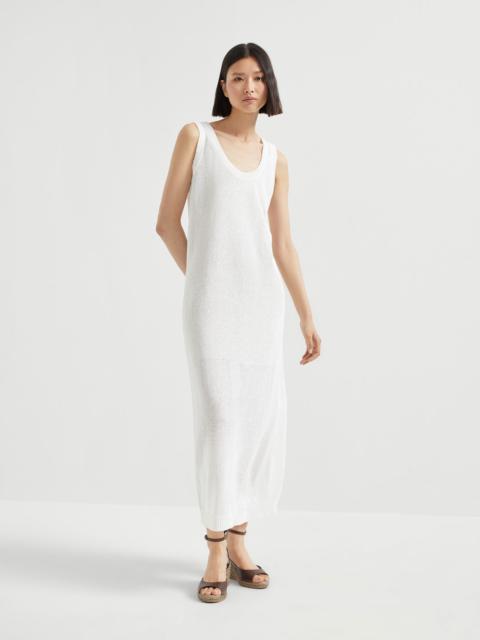 Brunello Cucinelli Linen and silk Diamond yarn knit dress