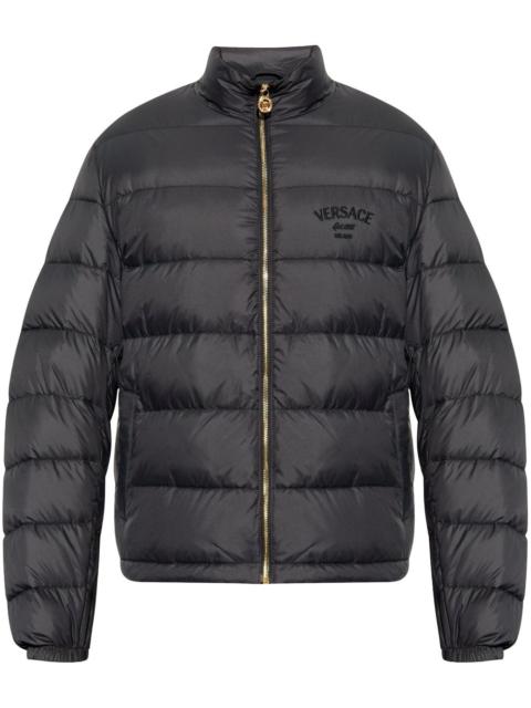 VERSACE embroidered logo puffer jacket