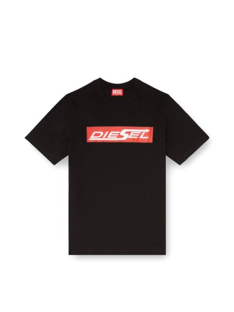 Diesel COTTON T-SHIRT WITH DIESEL LOGO PRINT