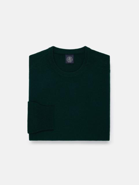 J. PRESS DARK GREEN LAMBSWOOL CREWNECK SWEATER