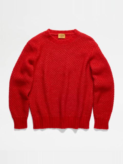 Tod's ROUND NECK JUMPER SILK BLEND - RED