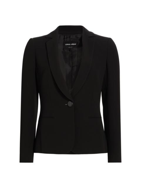 GIORGIO ARMANI Women's Silk One-Button Blazer - Black
