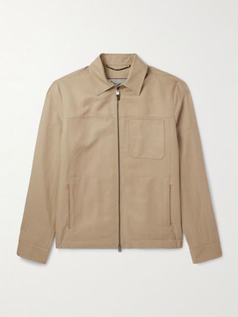 Canali Linen and Silk-Blend Jacket Beige