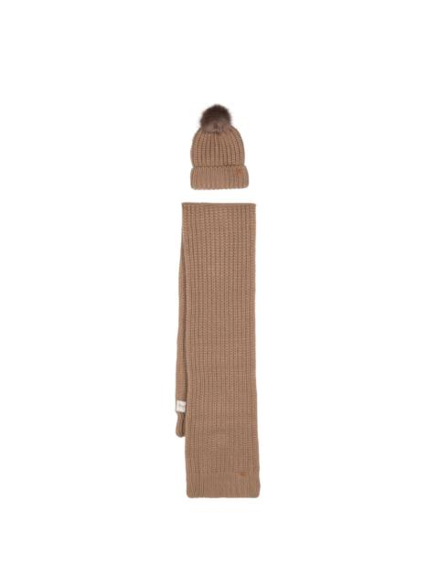 Barbour ribbed-knit scarf & beanie set