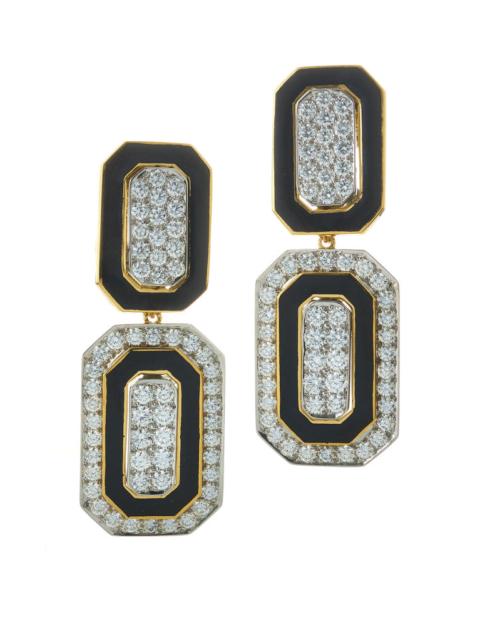 DAVID WEBB Diamond Black Tuxedo Earrings