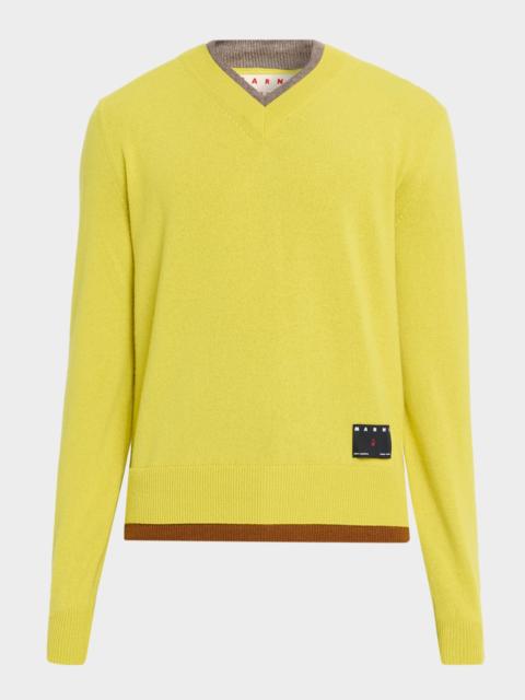 Marni Men's V-Neck Cashmere Sweater