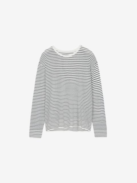 The Frankie Shop Iven Knit Pullover - White/Black Stripe