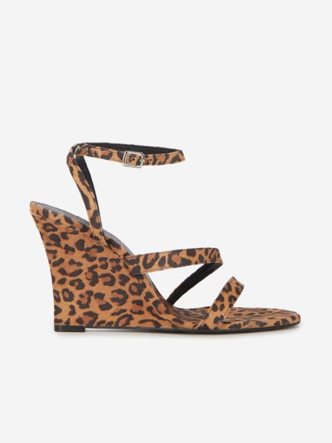 The Kooples LEOPARD COLT-EFFECT WEDGE-HEELED SANDALS