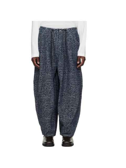 NEEDLES Navy Crocodile Jacquard H.D. Painter Jeans