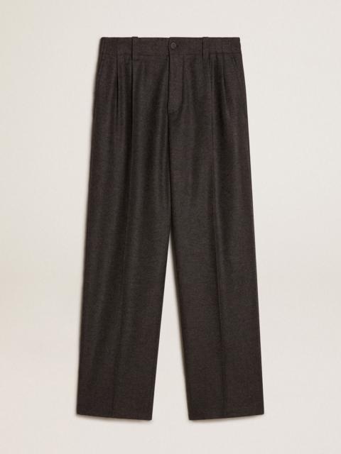 Golden Goose Pants in dark gray wool flannel