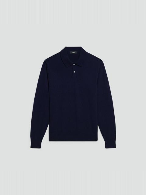 Theory Goris Long-Sleeve Polo Shirt in Cashmere
