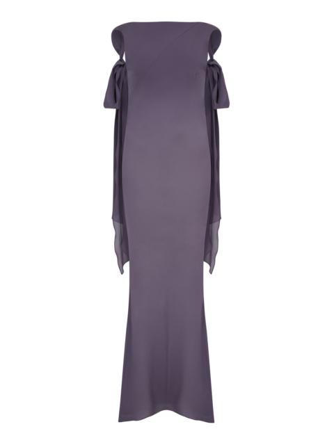 CONNER IVES Boat Neck Silk Gown purple