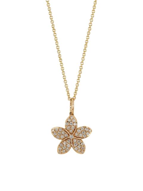 SYDNEY EVAN Women's 14K Yellow Gold & Diamond Plumeria Pendant Necklace