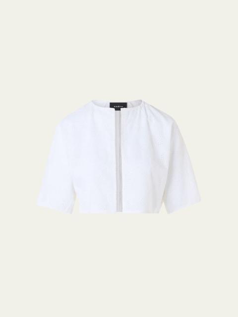 AKRIS Honora Orbit Broderie Anglaise Bolero Jacket