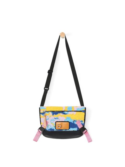 Loewe Small Messenger in camo fleece and canvas