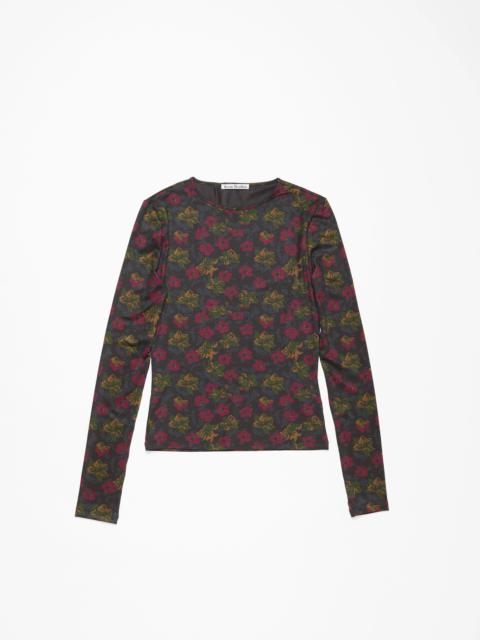Acne Studios Long sleeve lycra t-shirt - Black Multicolor
