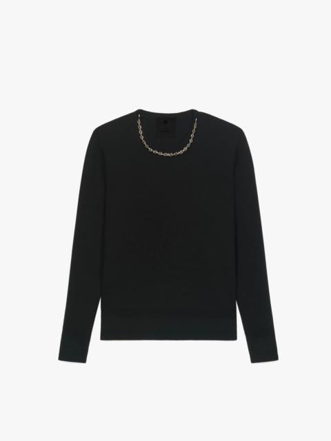 Givenchy SWEATER IN WOOL AND SILK WITH CHAIN COLLAR