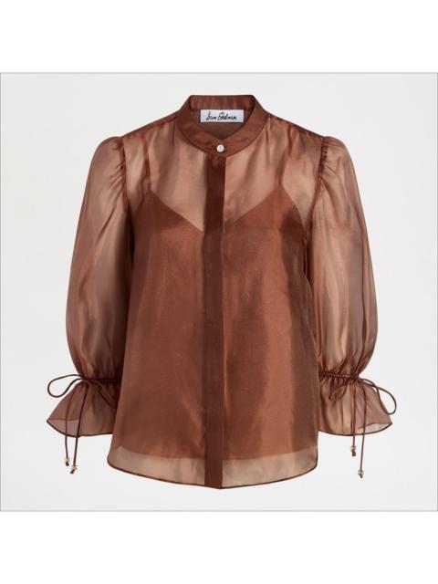 Sam Edelman Sheer Blouson Sleeve Shirt