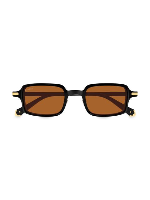 Cartier Women's Godron De 49MM Rectangular Sunglasses - Black Brown