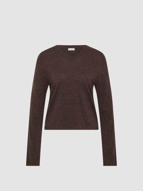 ST. AGNI Fine Merino V Neck Sweater - Mulch