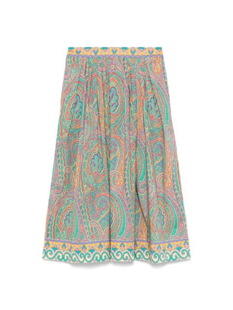 paisley-print midi skirt