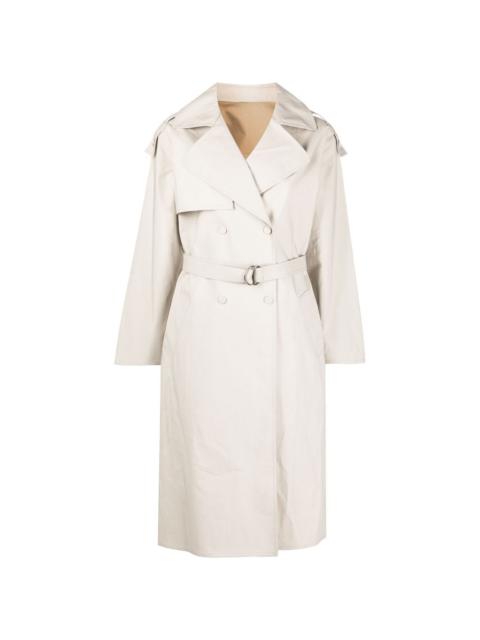 silk belted trench coat