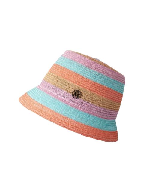 MAISON MICHEL logo-plaque striped hat