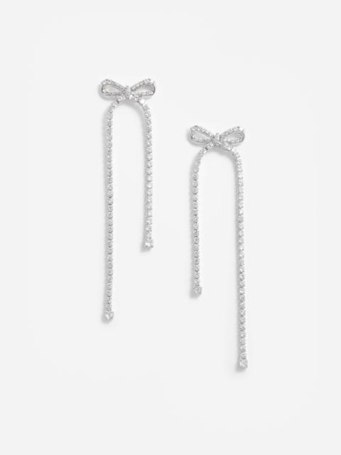 self-portrait Crystal Bow Dangle Earrings