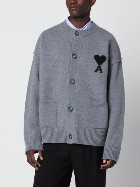 AMI Paris Grey Ami De Coeur cardigan