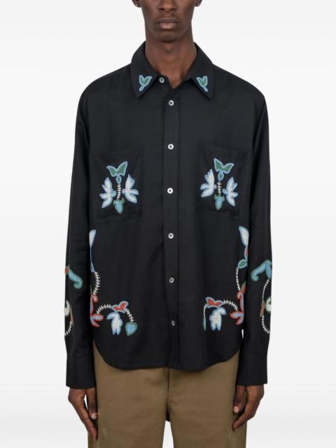 baziszt beaded-embellished floral-motif shirt