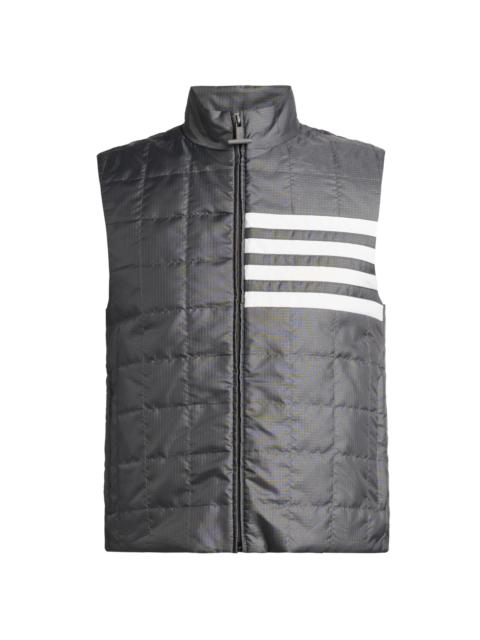 Thom Browne Men's 4-Bar Shiny Ripstop Liner Vest - Dark Grey