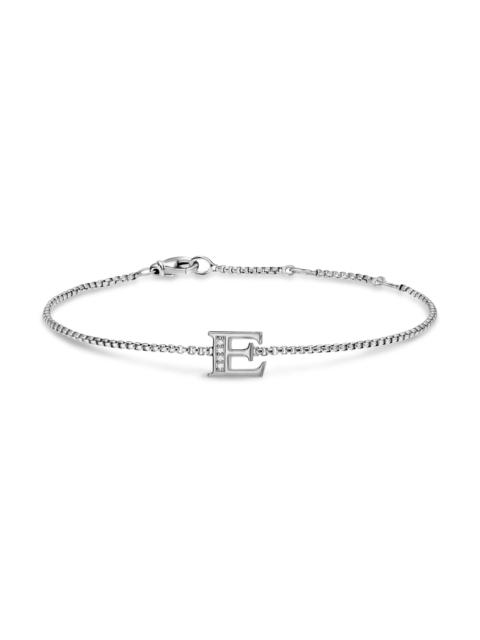 DAVID YURMAN Women's Petite Initial Chain Bracelet in Sterling Silver - Diamond E