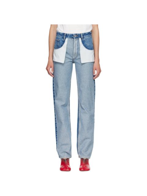 MM6 Maison Margiela Blue Straight-Leg Jeans