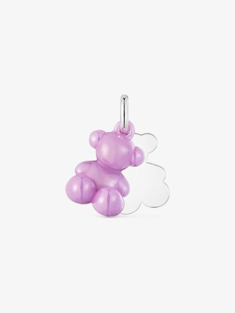 TOUS Silver and lilac-colored ceramic double-bear Pendant Bold Bear