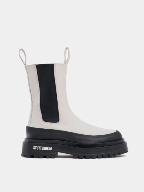 Stutterheim High Walker Leather Boots Ivory