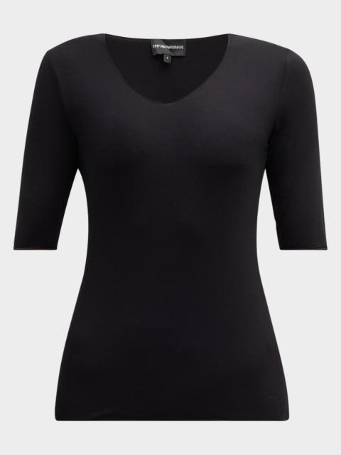 EMPORIO ARMANI Fitted Jersey Top