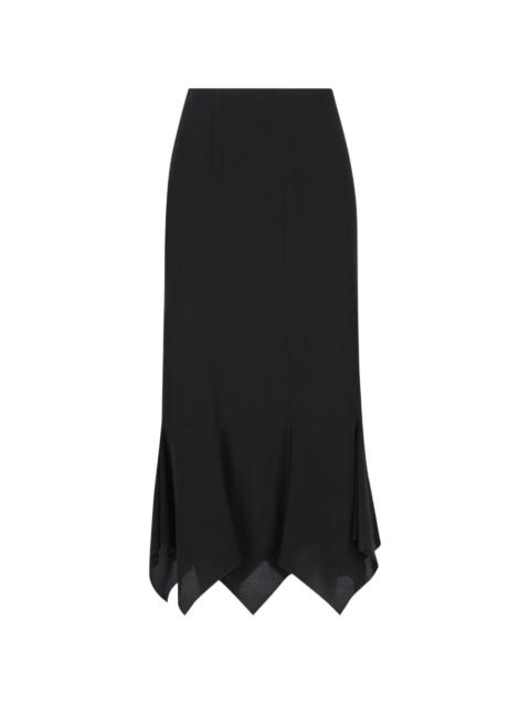 Valentino asymmetrical silk skirt