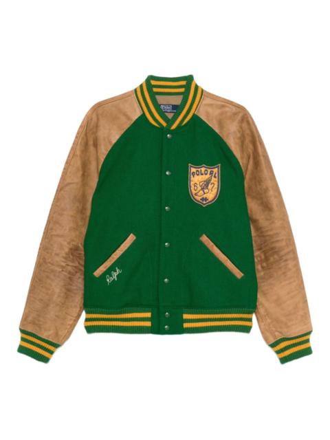 Polo Ralph Lauren leather-sleeved varsity jacket