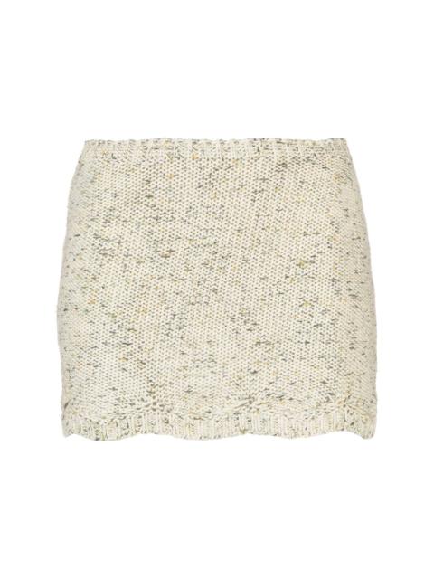 GUIZIO Bloom low-rise knitted miniskirt
